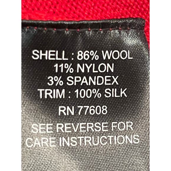 J. Peterman Womens Medium Red Long Sleeve Wool Satin Blend Pullover Sweater - Picture 3 of 7